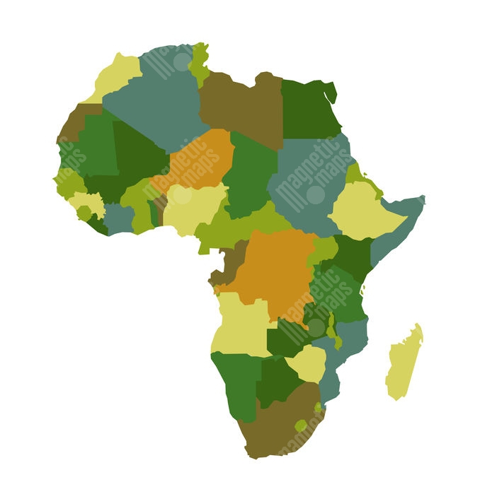 map of Africa, illustrated, colored