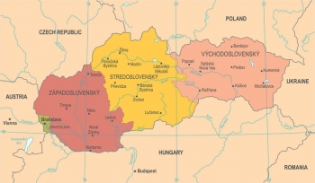  Magnetic map of Slovakia, detailed, colored