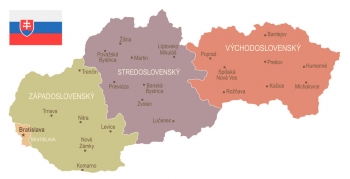  Magnetic map of Slovakia, vintage, colored