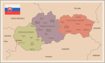  Magnetic map of Slovakia, detailed, colored