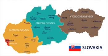  Magnetic map of Slovakia, illustrated, colored