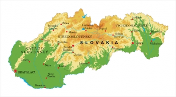  Magnetic map of Slovakia, geographic, colored