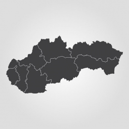  Magnetic map of Slovakia, illustrated, grey