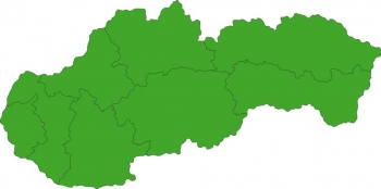  Magnetic map of Slovakia, illustrated, green