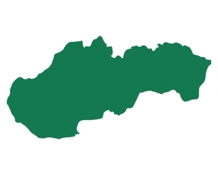  Magnetic map of Slovakia, illustrated, green
