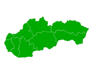  Magnetic map of Slovakia, illustrated, green