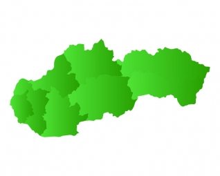  Magnetic map of Slovakia, illustrated, green