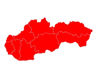  Magnetic map of Slovakia, illustrated, red