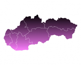  Magnetic map of Slovakia, illustrated, purple