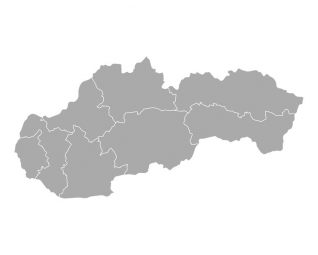  Magnetic map of Slovakia, illustrated, grey