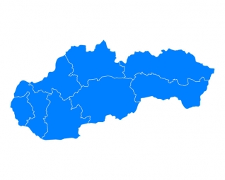  Magnetic map of Slovakia, illustrated, blue