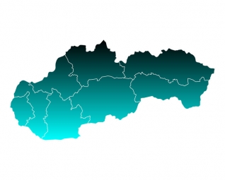  Magnetic map of Slovakia, illustrated, green-blue