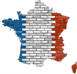  Magnetic map of France, illustrated, colored