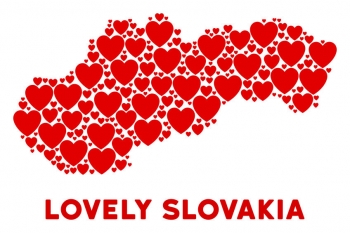  Magnetic map of Slovakia, illustrated, red