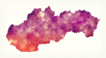  Magnetic map of Slovakia, watercolor, purple