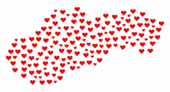  Magnetic map of Slovakia, illustrated, red