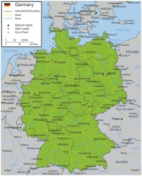  Magnetic map of Germany, political, green