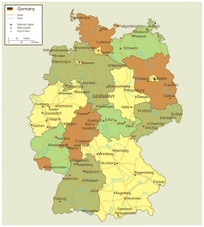  Magnetic map of Germany, political, colored