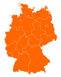  Magnetic map of Germany, illustrated, Orange