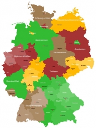  Magnetic map of Germany, administrative, colored