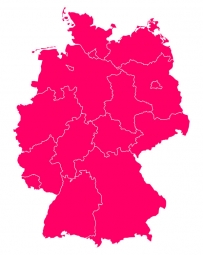  Magnetic map of Germany, illustrated, pink