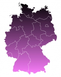  Magnetic map of Germany, illustrated, purple