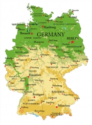  Magnetic map of Germany, geographic, colored