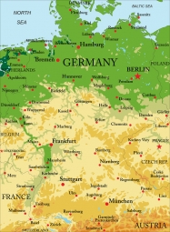  Magnetic map of Germany, geographic, colored