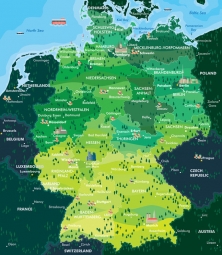  Magnetic map of Germany, cartoon, colored