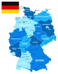  Magnetic map of Germany, detailed, blue