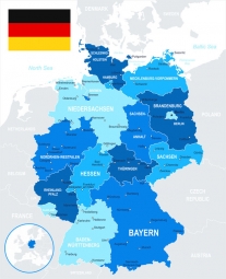  Magnetic map of Germany, detailed, blue