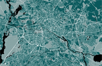  Magnetic map of Berlin, detailed, green