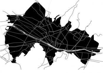  Magnetic map of Florence, illustrated, black