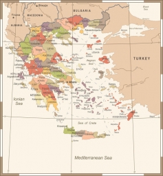 Magnetic map of Greece, detailed, colored