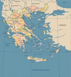  Magnetic map of Greece, detailed, colored