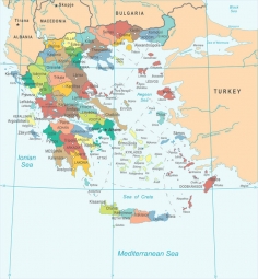  Magnetic map of Greece, detailed, colored