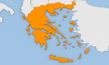  Magnetic map of Greece, illustrated, Orange