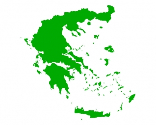  Magnetic map of Greece, illustrated, green