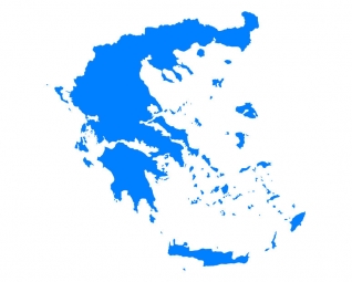  Magnetic map of Greece, illustrated, blue