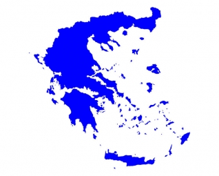  Magnetic map of Greece, illustrated, blue
