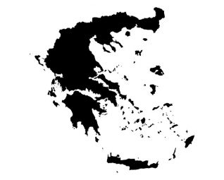  Magnetic map of Greece, illustrated, black