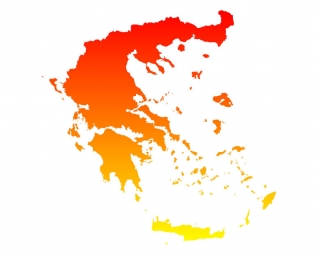  Magnetic map of Greece, illustrated, Orange