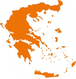  Magnetic map of Greece, illustrated, Orange
