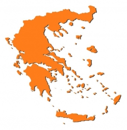  Magnetic map of Greece, illustrated, Orange