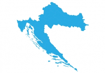  Magnetic map of Croatia, illustrated, blue