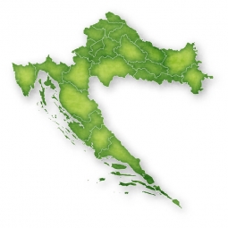  Magnetic map of Croatia, illustrated, green