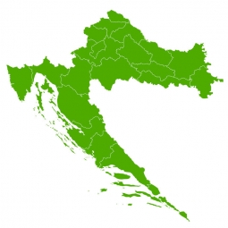  Magnetic map of Croatia, illustrated, green