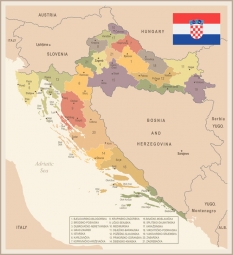  Magnetic map of Croatia, vintage, colored