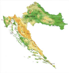  Magnetic map of Croatia, geographic, colored