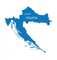  Magnetic map of Croatia, illustrated, blue